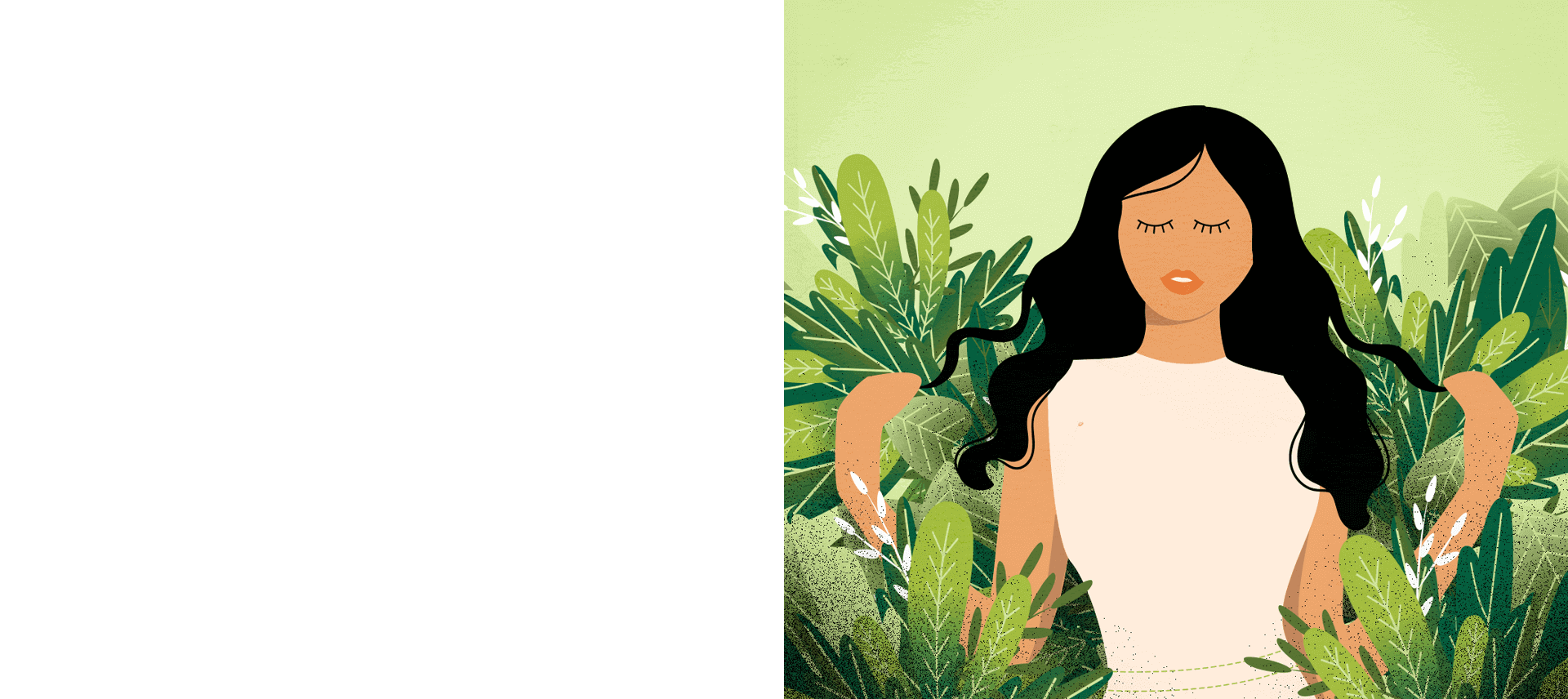 Woman with plants